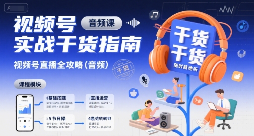 视频号实战干货指南，视频号直播全攻略(音频)-网创资源站