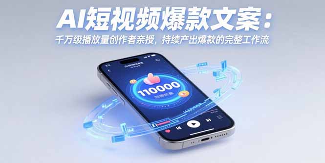 AI短视频爆款文案：千万级播放量创作者亲授，持续产出爆款的完整工作流-网创资源站