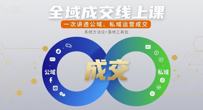全域成交线上课，一次讲透公域、私域运营成交-网创资源站