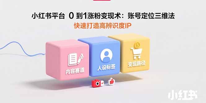 小红书平台0到1涨粉变现术：账号定位三维法，快速打造高辨识度IP-网创资源站