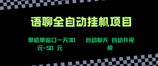 语聊自动视频自动聊天项目全新玩法，单机单窗口一天30-50+，新手看完直接上手【揭秘】-网创资源站