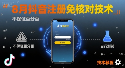 8月抖音注册免核对技术，不保证百分百，自测-网创资源站