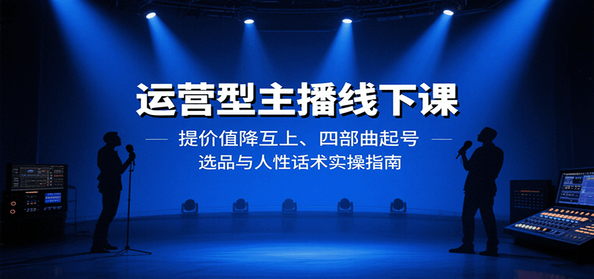 运营型主播线下课：提价值降互上、四部曲起号、选品与人性话术实操指南-网创资源站