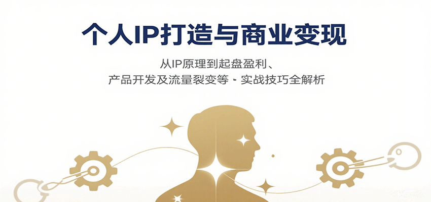 个人IP打造与商业变现，从IP原理到起盘盈利、产品开发及流量裂变等实战技巧全解析-网创资源站