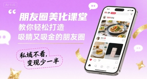朋友圈美化课堂，教你轻松打造，吸睛又吸金的朋友圈，私域不看，变现少一半-网创资源站