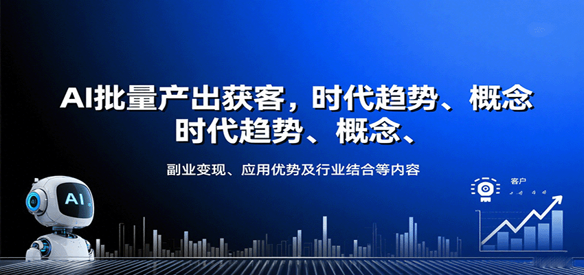 AI批量产出获客，时代趋势、概念、副业变现、应用优势及行业结合等内容-网创资源站