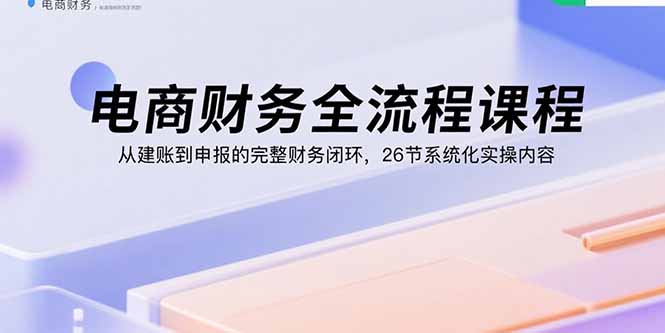 电商财务全流程课程：从建账到申报的完整财务闭环，26节系统化实操内容-网创资源站
