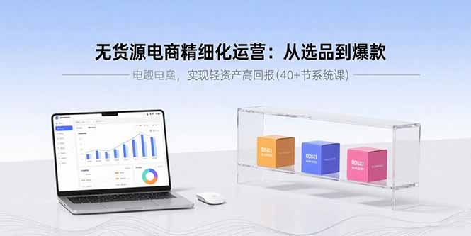 无货源电商精细化运营：从选品到爆款，实现轻资产高回报(40+节系统课-网创资源站