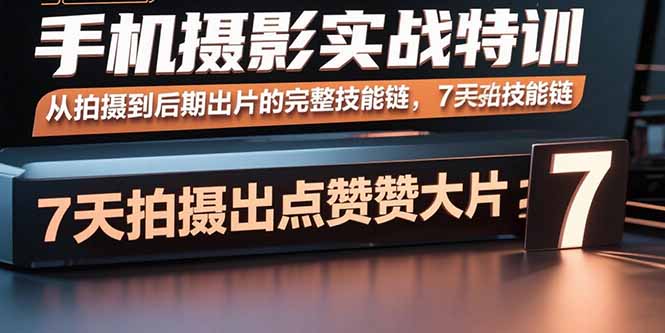 手机摄影实战特训，从拍摄到后期出片的完整技能链，7天拍出点赞大片-网创资源站