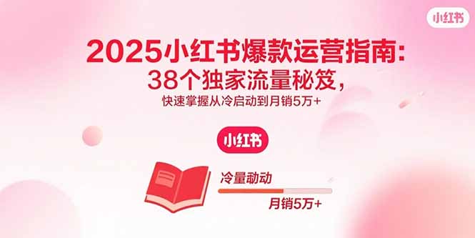 2025小红书爆款运营指南：38个独家流量秘笈，快速掌握从冷启动到月销5万+-网创资源站