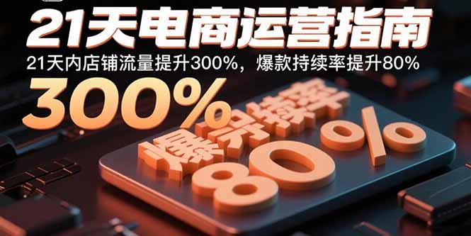 21天电商运营指南：21天内店铺流量提升300%，爆款持续率提升80%-网创资源站