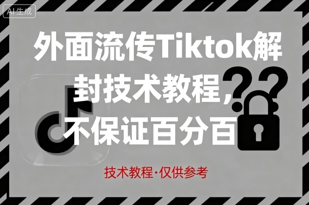 外面流传Tiktok解封技术教程，不保证百分百，具体自测-网创资源站
