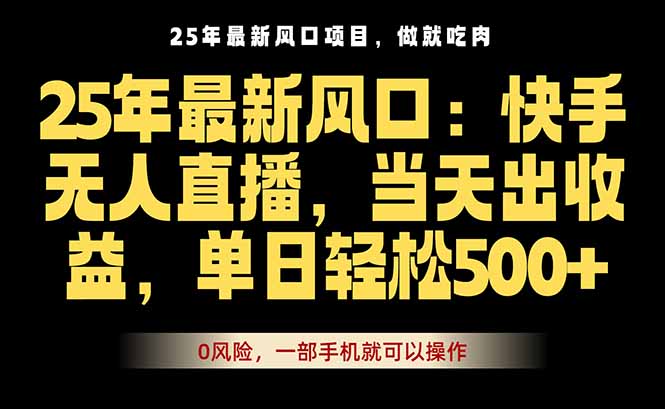25年最新无人直播玩法，当天秒出单，一部手机就可操作-网创资源站