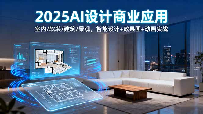 2025AI设计商业应用：室内/软装/建筑/景观，智能设计+效果图+动画实战-网创资源站
