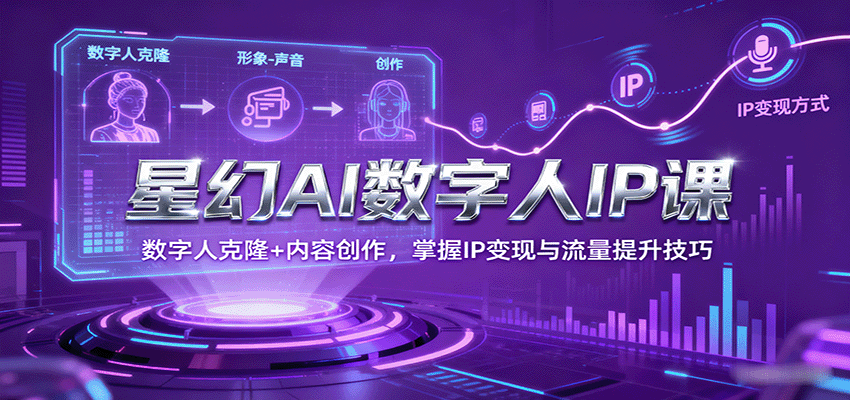 星幻AI数字人IP课，数字人克隆+内容创作，掌握IP变现与流量提升技巧-网创资源站