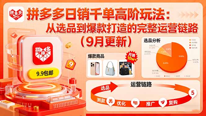 拼多多日销千单高阶玩法：从选品到爆款打造的完整运营链路(9月更新-网创资源站