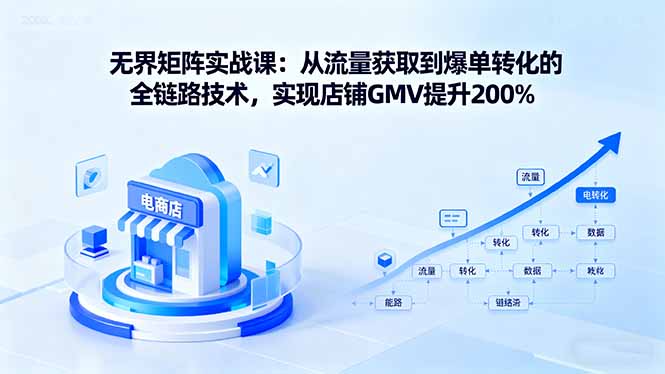 无界矩阵实战课：从流量获取到爆单转化的全链路技术，实现店铺GMV提升200%-网创资源站