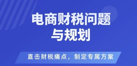 电商企业财税风险与规避，直击财税痛点，制定专属方案-网创资源站