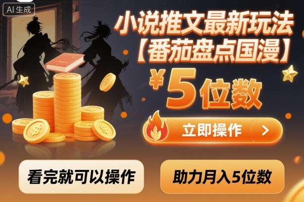 小说推文最新玩法，助力月入5位数【番茄盘点国漫】玩法，看完就可以操作-网创资源站