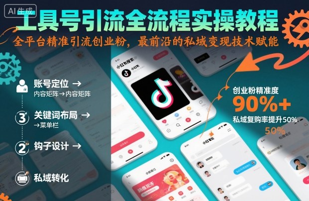 工具号引流全流程保姆级实操教程，全平台精准引流创业粉，最前沿的私域变现技术赋能-网创资源站