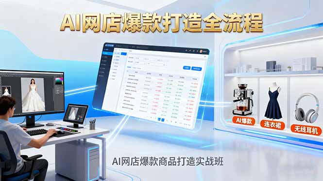 AI网店爆款商品打造实战班：AI技术实现商品图智能处理，快速搭建AI网店-网创资源站