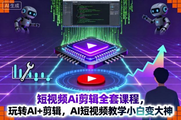 短视频Ai剪辑全套课程，玩转AI+剪辑，AI短视频教学小白变大神-网创资源站