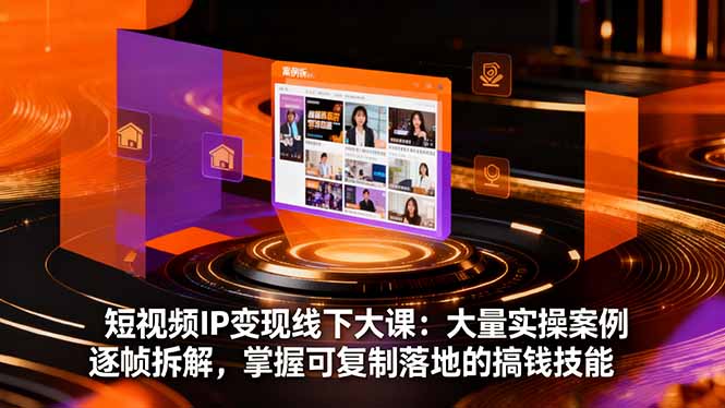 短视频IP变现线下大课：大量实操案例逐帧拆解，掌握可复制落地的搞钱技能-网创资源站