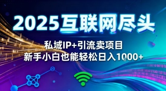 2025网创尽头王炸项目！私域IP+精准引流，新手小白在家躺賺日入1k，零经验也能上手【揭秘】-网创资源站