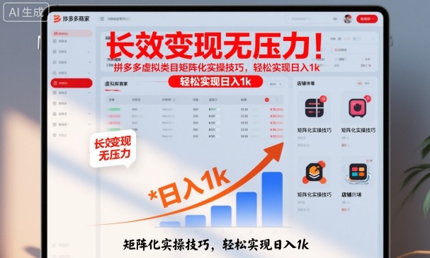 长效变现无压力！拼多多虚拟类目矩阵化实操技巧，轻松实现日入1k【揭秘】-网创资源站