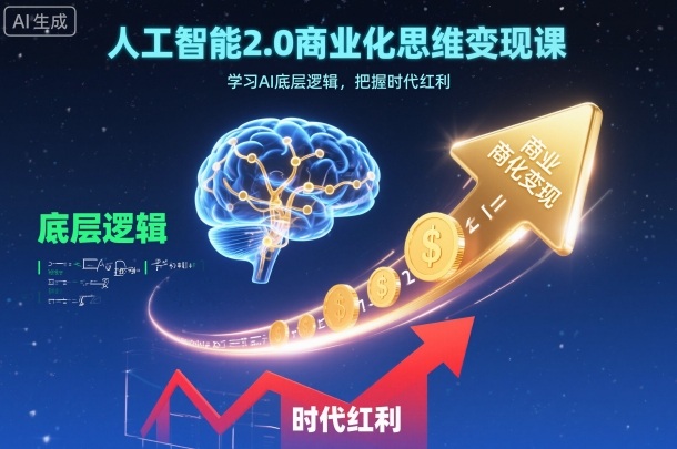 人工智能2.0商业化思维变现课，学习AI底层逻辑，把握时代红利-网创资源站