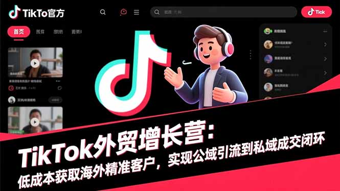 TikTok外贸增长营：低成本获取海外精准客户，实现公域引流到私域成交闭环-网创资源站