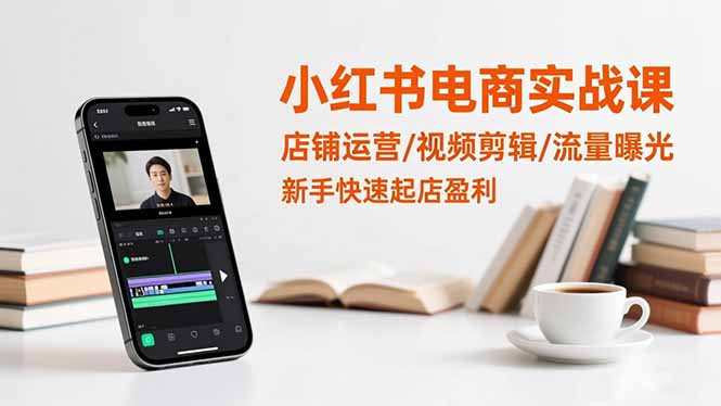 小红书电商实战课：店铺运营/视频剪辑/流量曝光，新手快速起店盈利-网创资源站