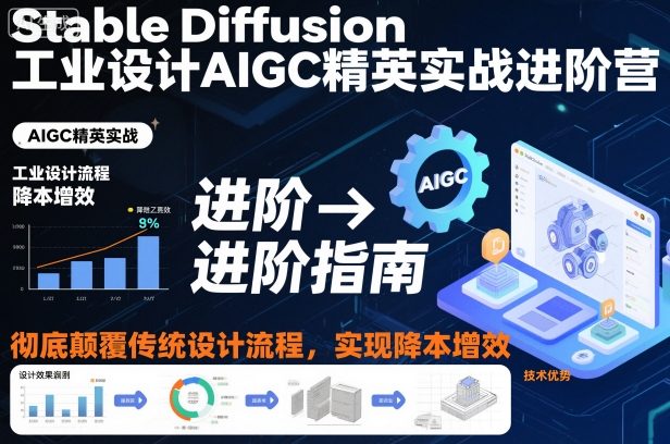 Stable Diffusion工业设计AIGC精英实战进阶营，彻底颠覆传统设计流程，实现降本增效-网创资源站