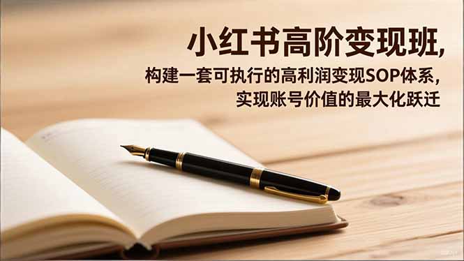 小红书高阶变现班，构建一套可执行的高利润变现SOP体系，实现账号价值的最大化跃迁-网创资源站