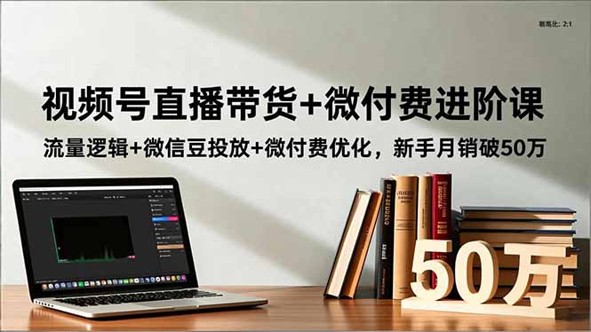 视频号直播带货+微付费进阶课：流量逻辑+微信豆投放+微付费优化，新手月销破50万-网创资源站