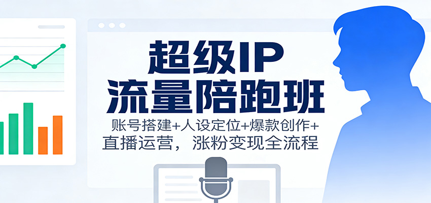 超级IP流量陪跑班：账号搭建+人设定位+爆款创作+直播运营，涨粉变现全流程-网创资源站