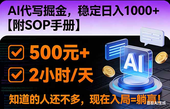 2026风口项目,AI代写掘金，稳定日入1000+，掌握核心技能【附SOP手册】-网创资源站