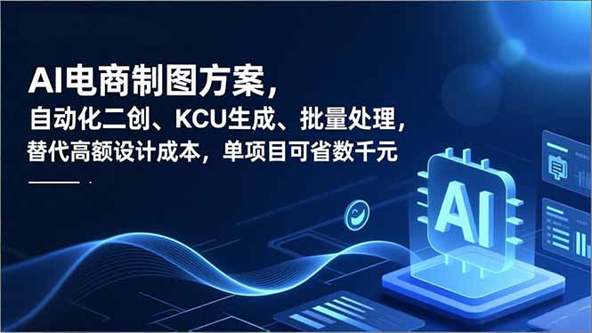 AI电商制图方案，自动化二创、SKU生成、批量处理，替代高额设计成本，单项目可省数千元-网创资源站