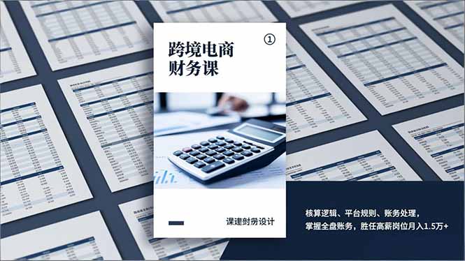 跨境电商财务课，核算逻辑、平台规则、账务处理，掌握全盘账务，胜任高薪岗位月入1.5万+-网创资源站