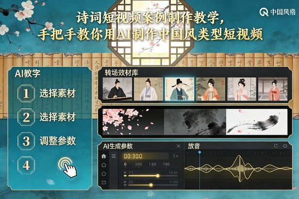 古诗词短视频案例制作教学，手把手教你用AI制作中国风类型短视频-网创资源站