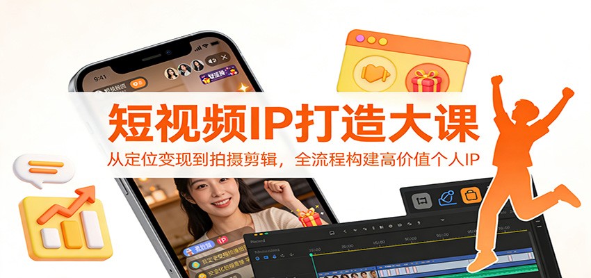 短视频IP打造大课：从定位变现到拍摄剪辑，全流程构建高价值个人IP-网创资源站