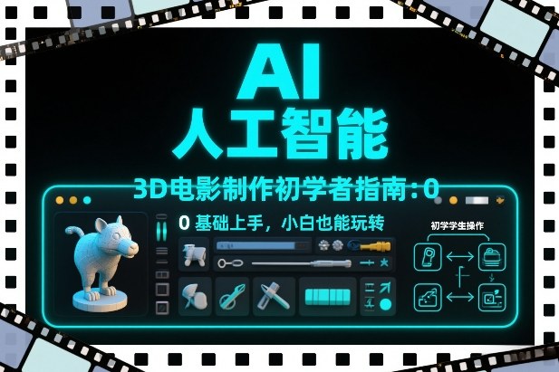 AI人工智能3D电影制作初学者指南：0基础上手，小白也能玩转-网创资源站