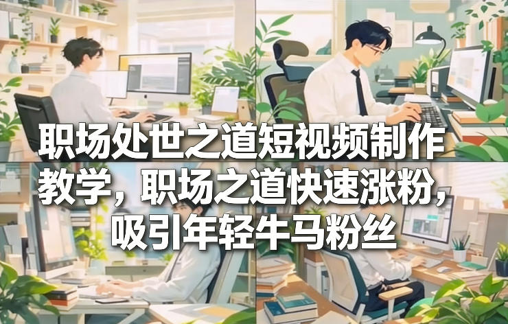 职场处世之道短视频制作教学，职场之道快速涨粉，吸引年轻牛马粉丝-网创资源站