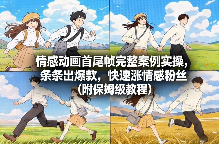情感动画首尾帧完整案例实操，条条出爆款，快速涨情感粉丝(附保姆级教程)-网创资源站