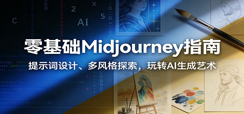 零基础Midjourney指南：提示词设计、多风格探索，玩转AI生成艺术-网创资源站
