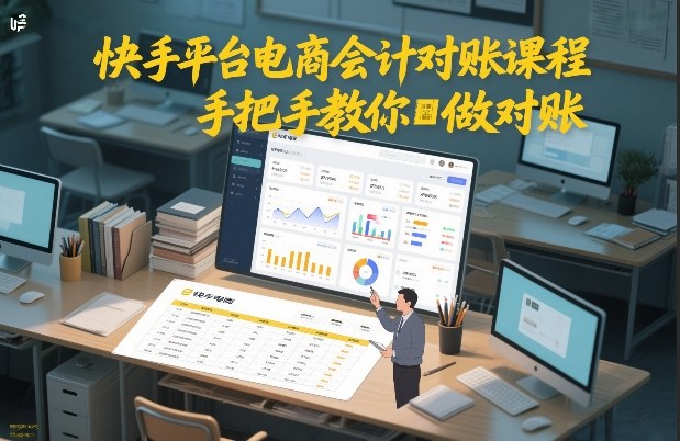 快手平台电商会计对账课程，手把手教你做对账-网创资源站