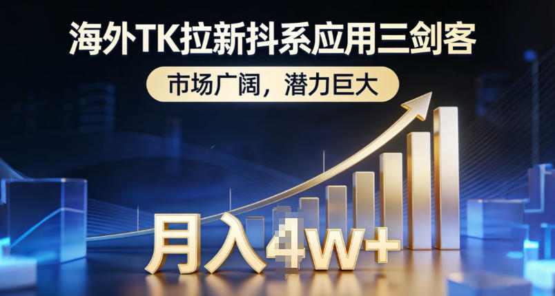 海外TK拉新抖系应用三剑客，市场广阔，潜力巨大，月入1w+-网创资源站