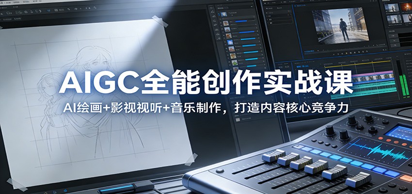 AIGC全能创作实战课：AI绘画+影视视听+音乐制作，打造内容核心竞争力-网创资源站