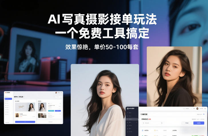 AI写真摄影接单玩法，一个免费工具搞定，效果惊艳，单价50-100每套-网创资源站