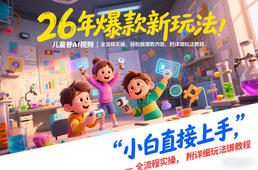 26年爆款新玩法，儿童科普AI视频，全流程实操，轻松做爆款内容，小白直接上手，附详细玩法教程-网创资源站